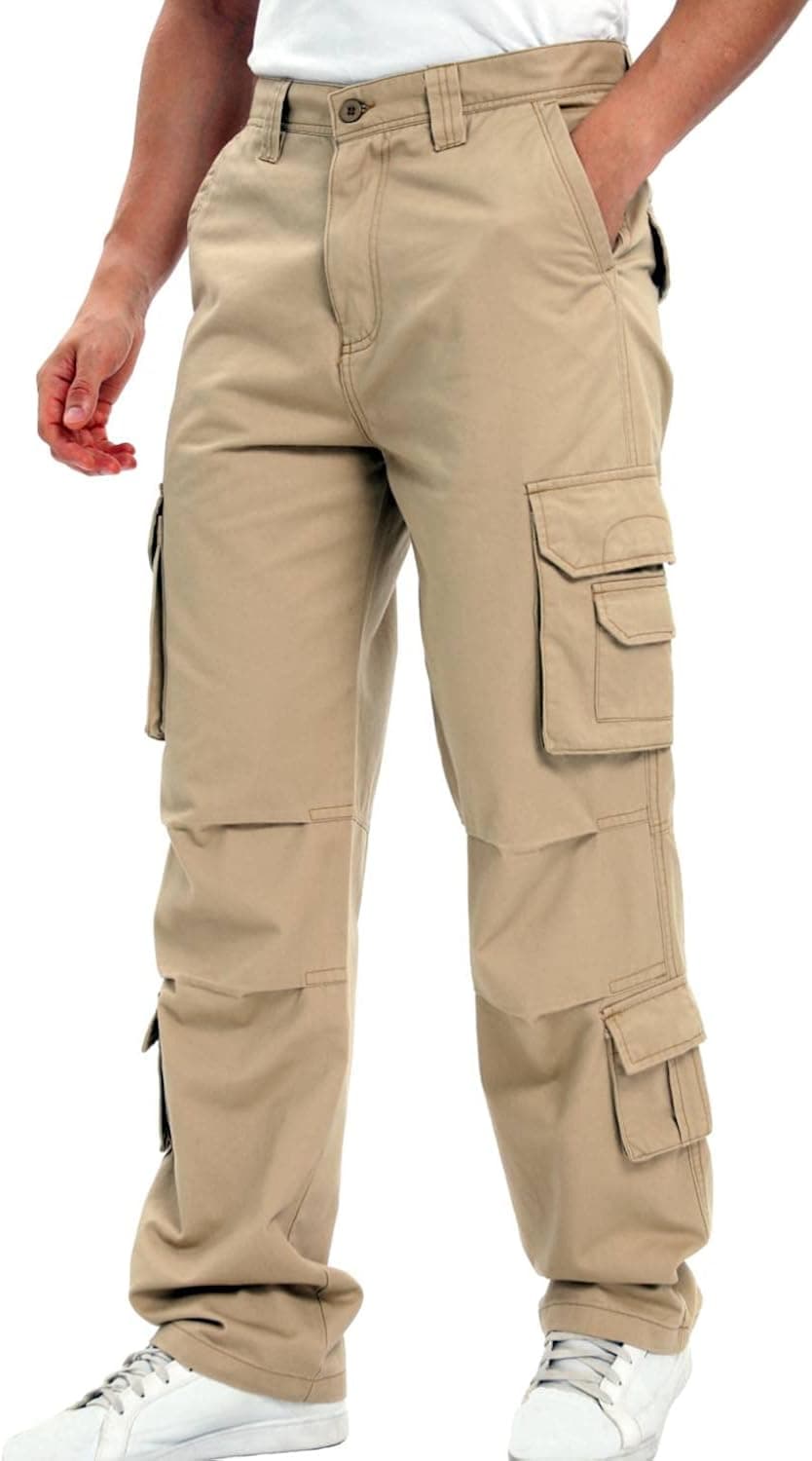 Lovecandy Mens Cargo Pants Relaxed Fit with 8 Pockets Wild Cargo Pants for Men Suitable for Casual Hiking