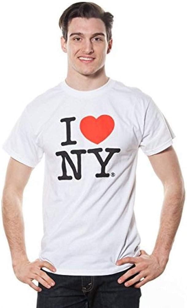 I Love NY Short Sleeve, Heart T-Shirt, Tee Shirt Men, Screen Printed Logo