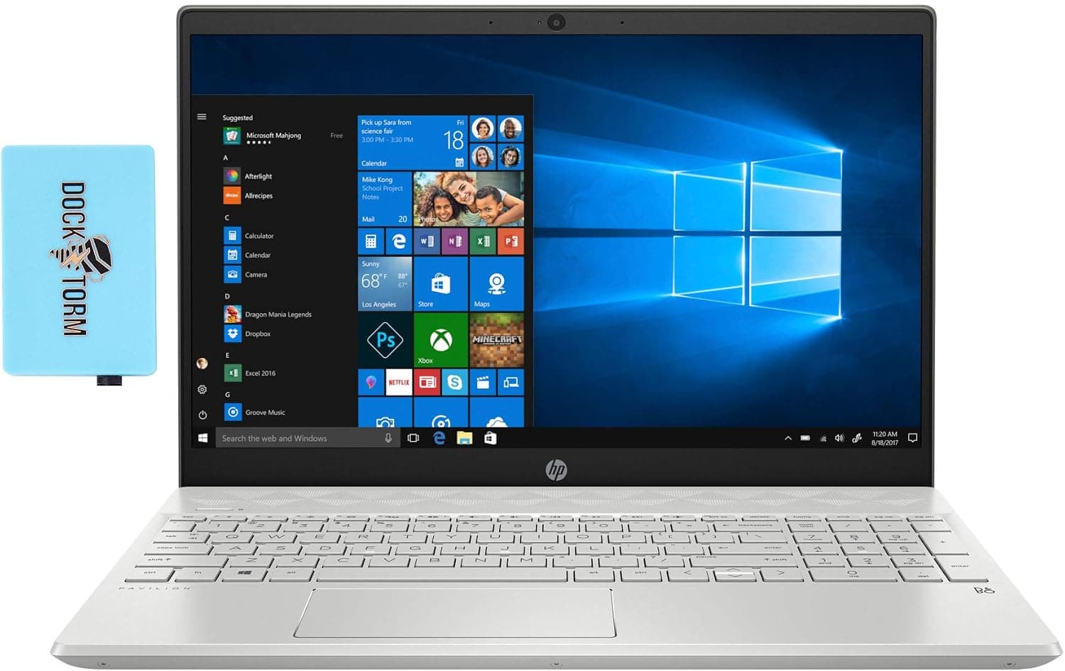 HP Pavilion - 15t 15-cs3019nr Home and Business Laptop (Intel i7-1065G7 4-Core, 16GB RAM, 1TB m.2 SATA SSD, Intel Iris Plus, 15.6" Touch Full HD (1920x1080), WiFi, Bluetooth, Win 10 Pro) with Hub