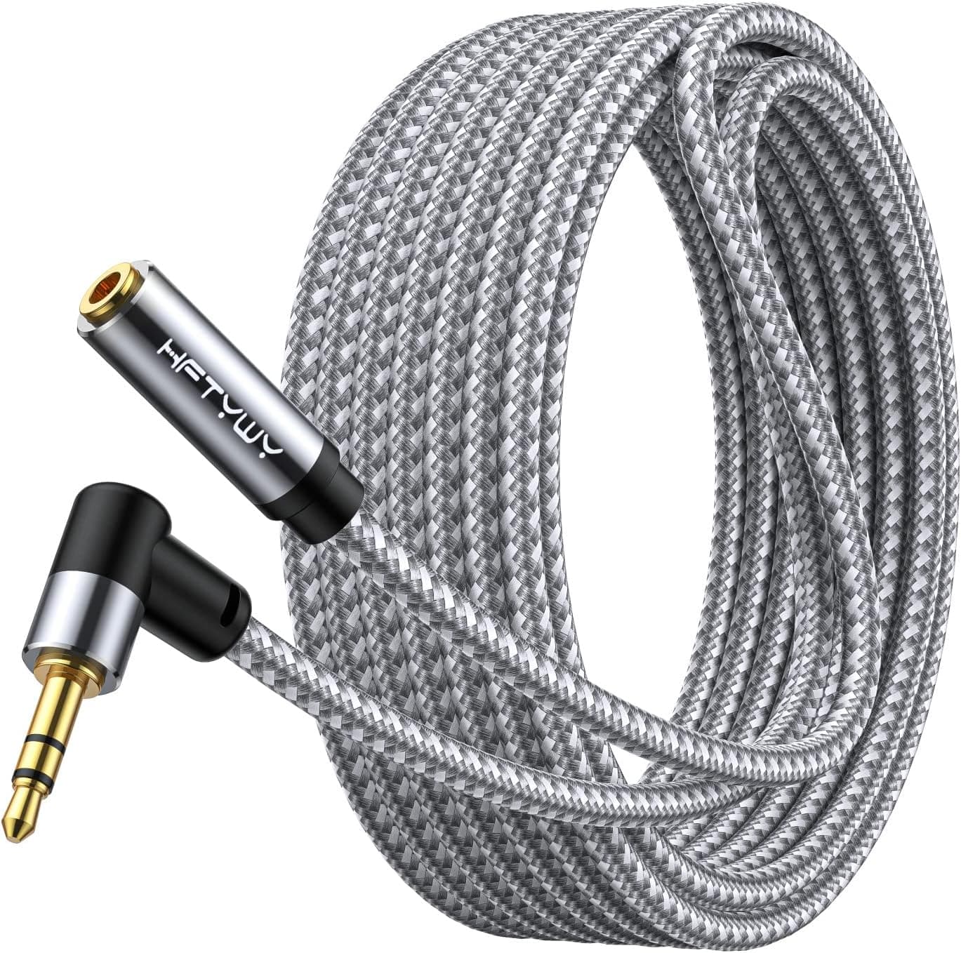 Hftywy Headphone Extension Cable 20 ft 3.5mm Extension Double Shielded Stereo Jack Male to Female Aux Extension Cable TRS Auxiliary Extender，Audio Extension Cable Braided 1/8 AUX Extension Cord