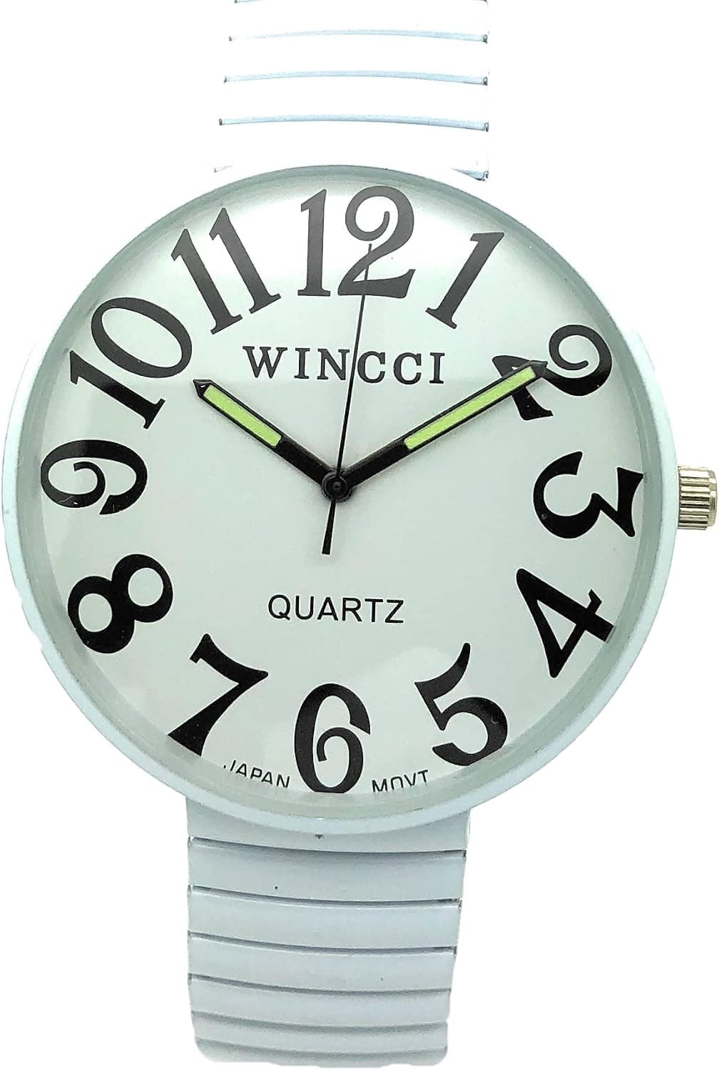 Wincci Mens Ladies Jumbo Big Numbers Stretch Elastic Band Fashion Watch