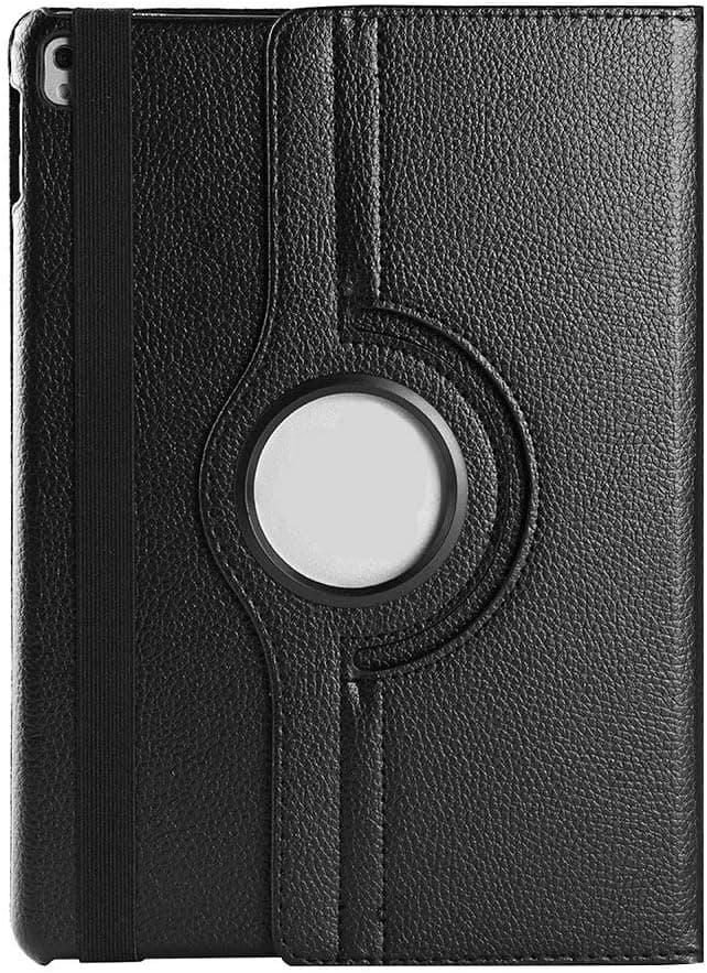SumacLife iPad Pro 9.7 Case (Black), Heavy Duty PU Leather Flip Tablet Case with 360 Degree Swivel Mount for Apple iPad Pro 9.7 (2016)