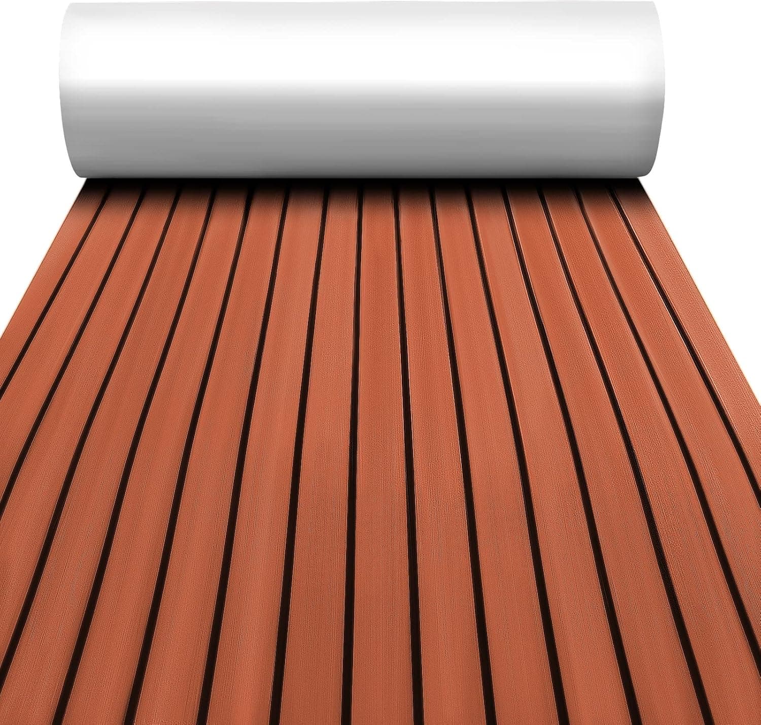 Boat Flooring EVA Foam Faux Teak Marine Mat Self-Adhesive Decking Sheet Non Slip Carpet for Motorboat RV Yacht Kayak Surfboard Deckinging