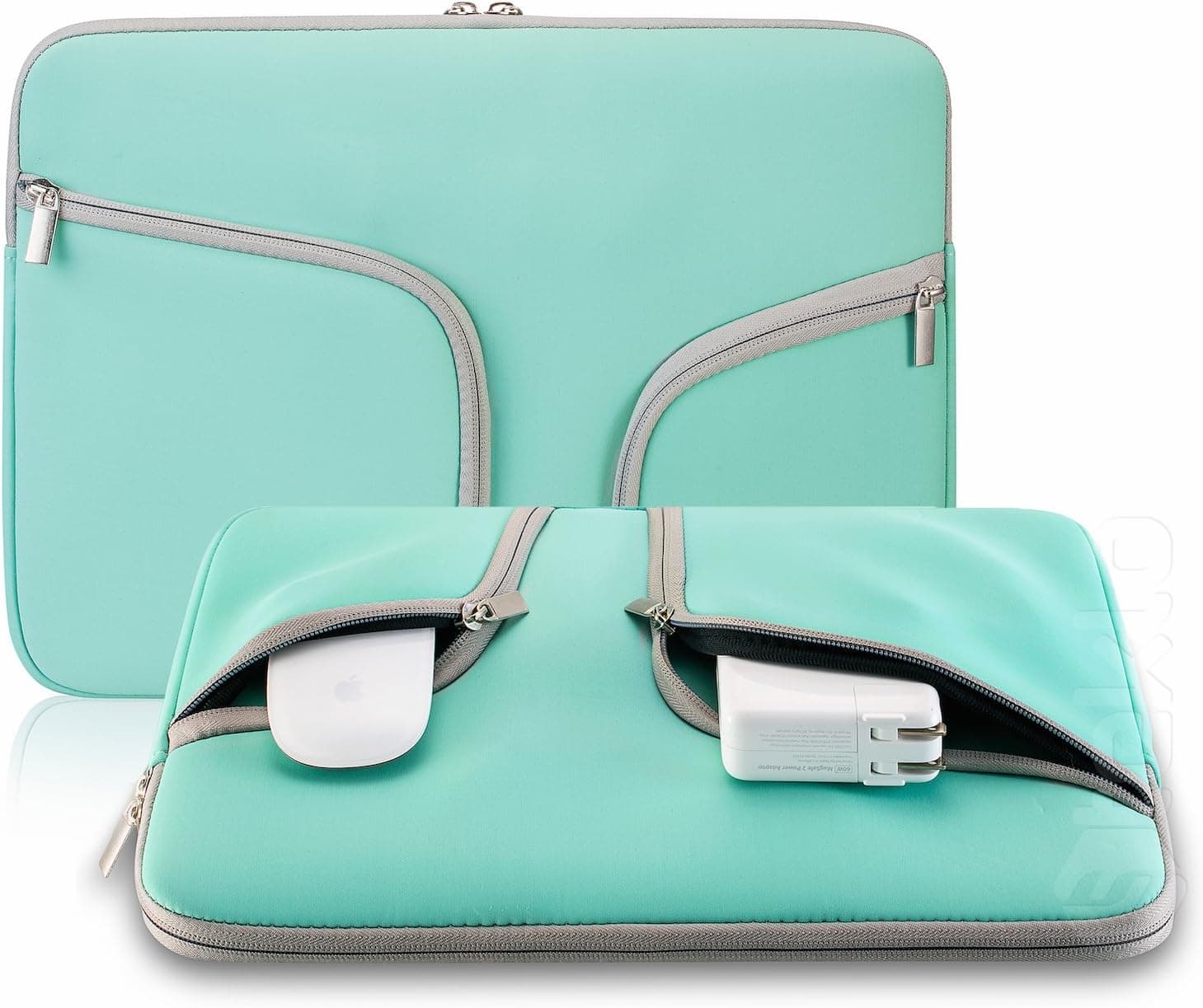 Steklo - HOT Teal Neoprene Soft Sleeve Case for MacBook 12-inch & MacBook Air 11.6" and Laptop up to 12" Ultrabook, Chromebook Bag Cover - HOT Teal