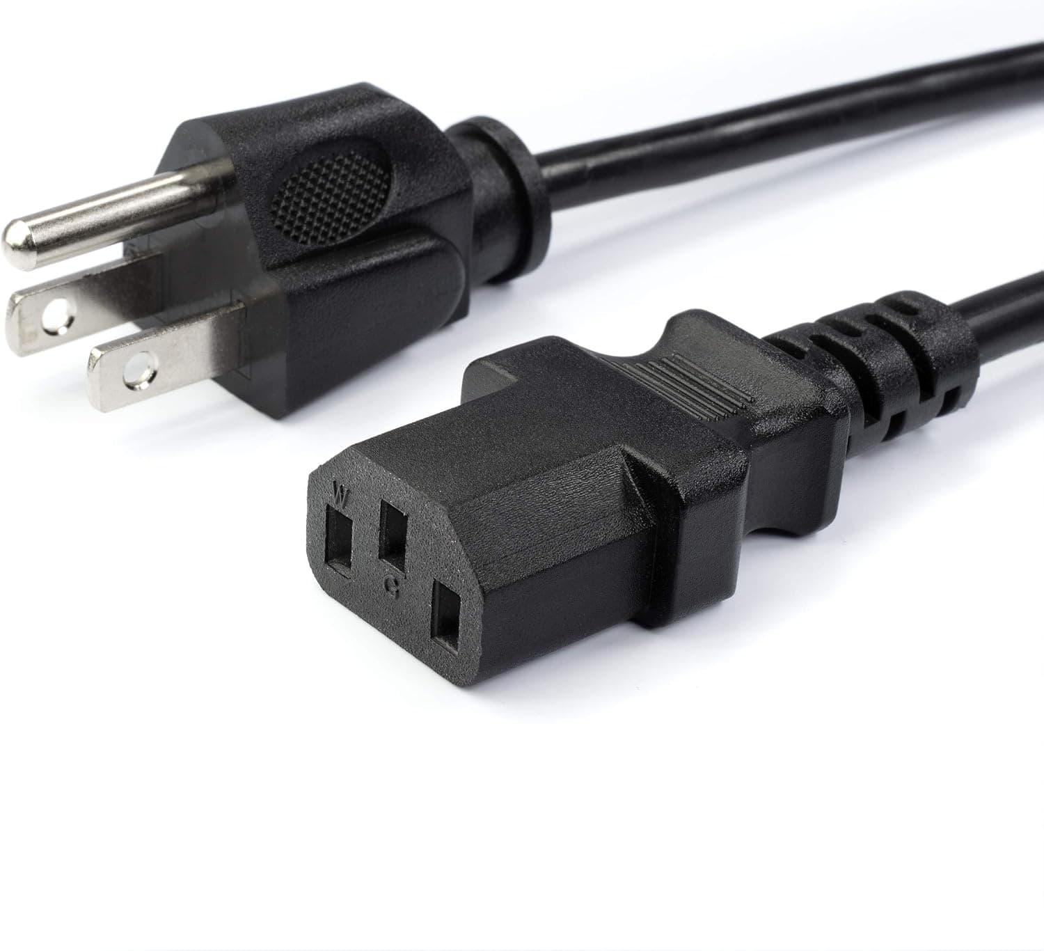 15 Feet, Black - 3 Prong AC Power Cable for Computer, Medical, Server, & Desktop - 15 ft Three Prong Power Supply Cord - C13 Power Cord - NEMA 5-15P to C13 / IEC 320-15 Foot (4.5 Meter), Black