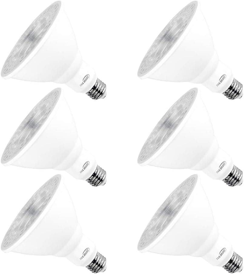 Par38 Led Light Bulbs 5000k Natural Daylight Dimmable, E26 Led Bulb Base 18w (180watt Equivalent) Recessed Lighting, Outdoor Led Flood Light Bulbs Indoor, Energy Saving Light Bulbs Efficient (6 Pack)
