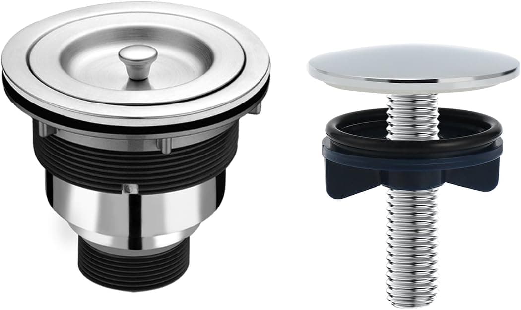 Lyty Stainless Steel 3-1/2 Inch Kitchen Sink Drain with Removable Deep Waste Basket/Sealing Lid, Sink Hole Cover Plate for 0.5-1.9 Inch(12mm-49mm)