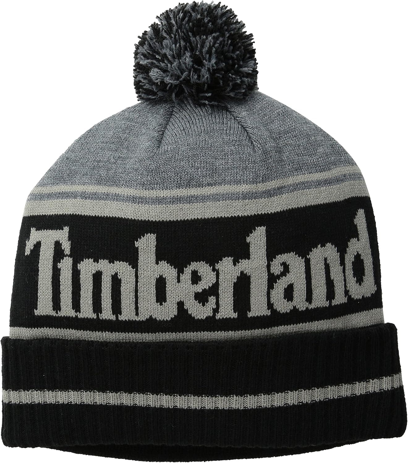 Timberland Men's Color-Blocked Logo Watchcap with Pom