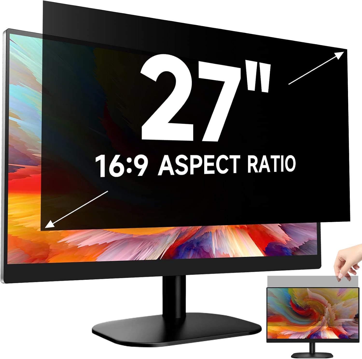 27 Inch Privacy Screen Protector, Anti Glare & Anti Scratch Screen Filter Compatible with 27" Sceptre/ViewSonic/Philips/Dell/Asus/Acer/Aoc/HP/LG/Lenovo/Samsung Computer with 16:9 Aspect Ratio