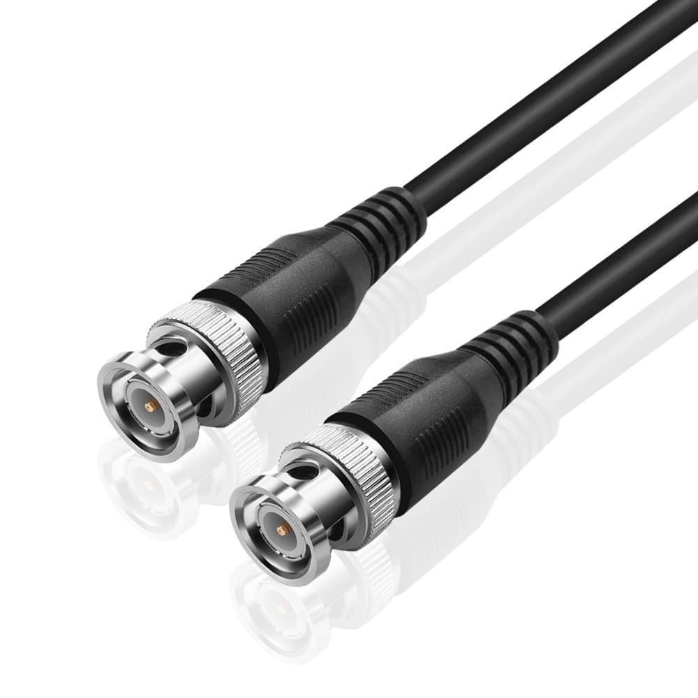 TNP BNC Cable - BNC Male to Male Extension Connector Adapter RF Professional RG-58/U Grade Coaxial Wire Cord Cable Jack Plug for Video Security Camera CCTV Systems, Oscilloscope (25FT)