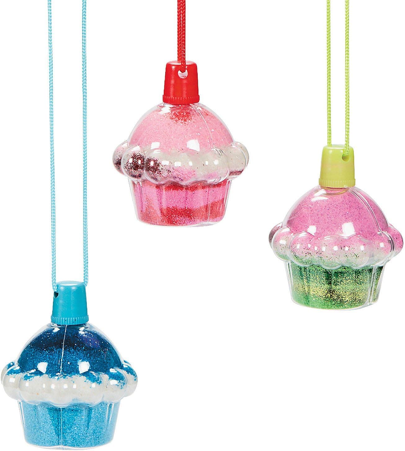 Cupcake Sand Art Necklace - Crafts for Kids and Fun Home Activities - 12 pcs.