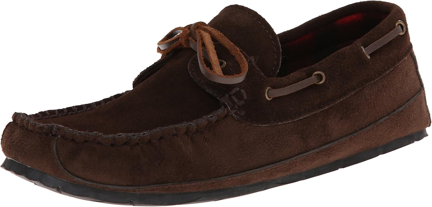 Gold Toe Men's Full Grain Suede Canoe Moccasin Slipper