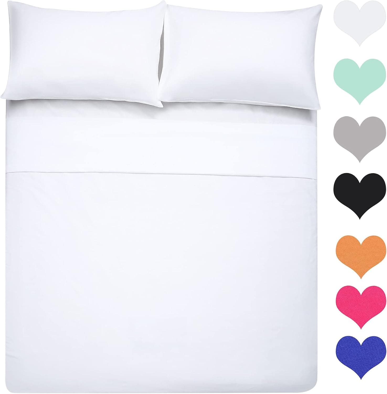 Best Season 400 Thread Count Cotton Queen Size Sheet Set (White Color) 4 Piece - 100% Long Staple Cotton Sheets Set, Soft Cotton Bed Sheets Sets with Deep Pocket fit Upto 16 inch