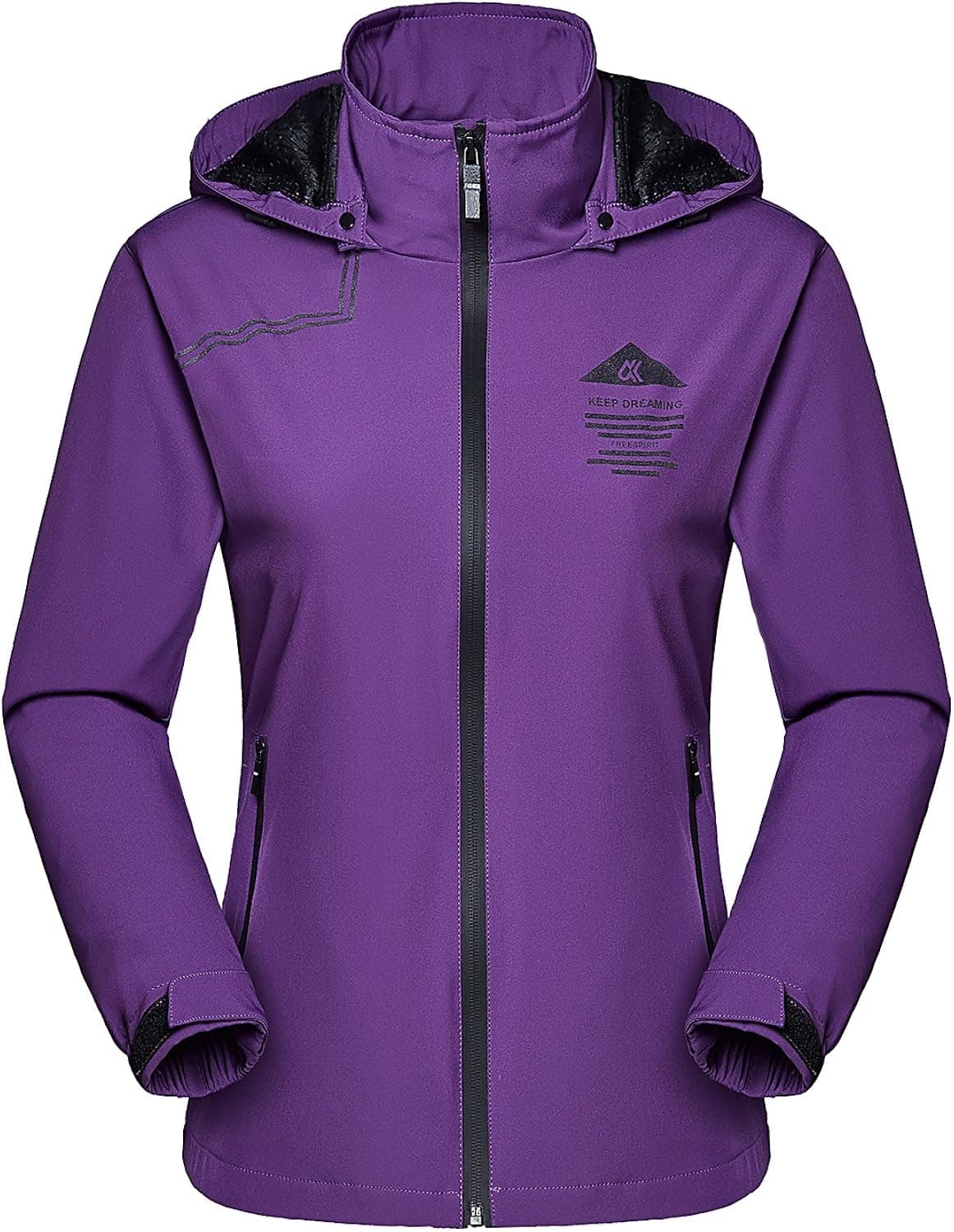 MAGCOMSEN Outdoor Jacket Women Jogging Jackets Camping Jacket Running Jacket Gym Jacket for Women Windproof Jacket Purple
