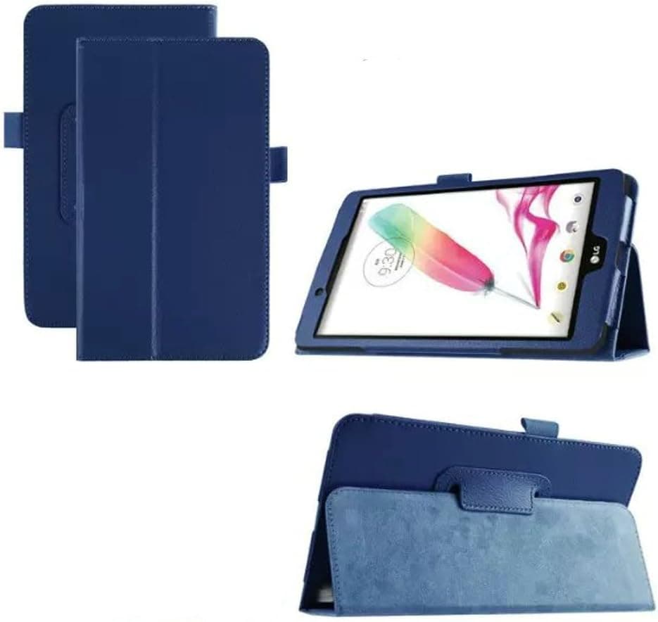 Ultra Thin Slim Folio Stand Sleep/Wake Up Leather Case Smart Cover for LG G Pad F 8.0 Tablet [AT&T 4G LTE Model V495 and T-Mobile 4G LTE Model V496, 2015 Version] / Gpad II 8.0 V498(Dark Blue)