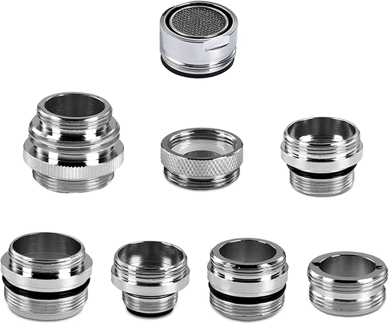 8 pieces Faucet Adapter Kit, Vankcp Faucet Adapter for Sink, Male Female Kitchen Sink Faucet Adapter Connecting, Water Filter, 7 Size Aerator Adapter with Faucet Aerator