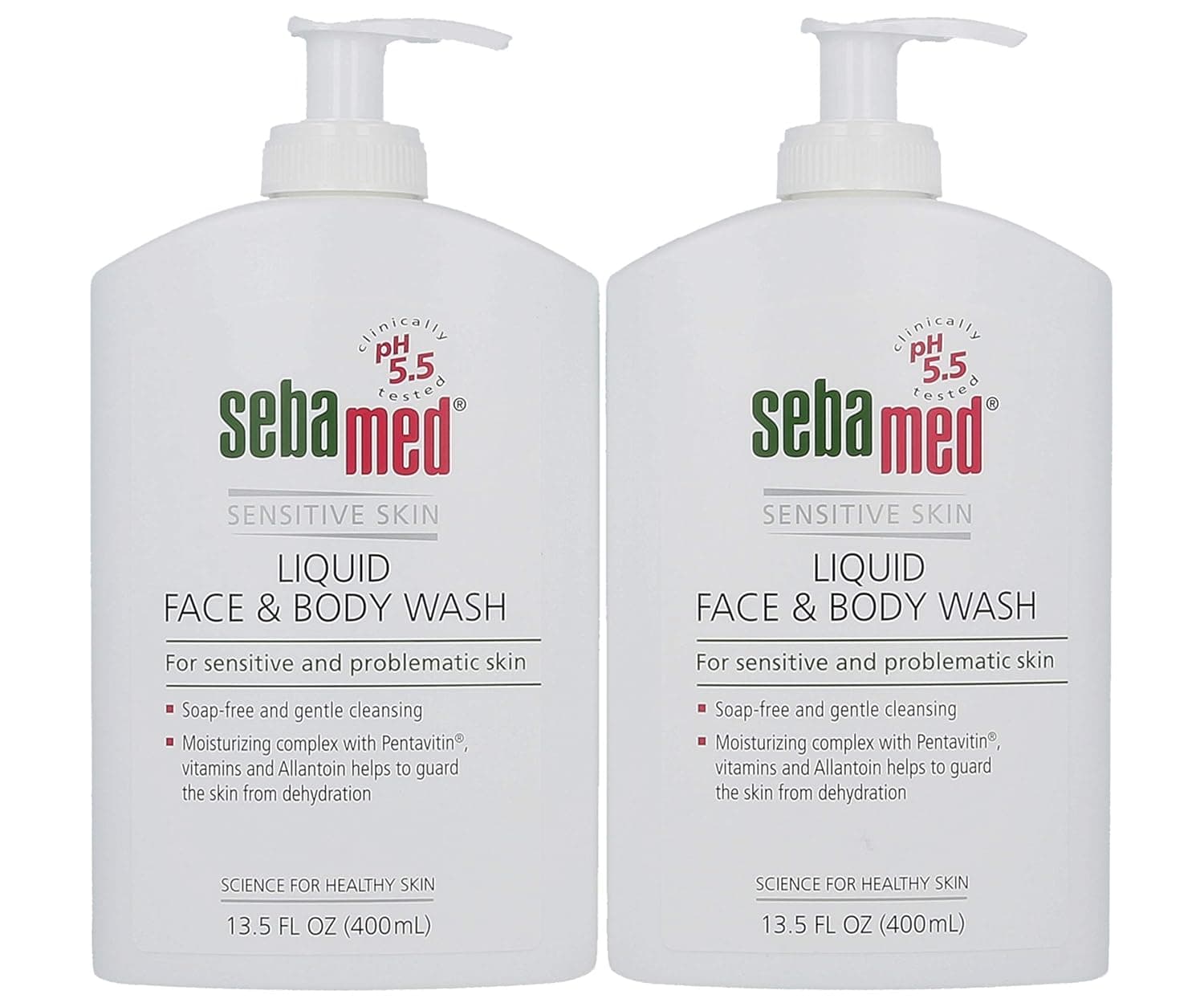 Sebamed Liquid Face & Body Wash with Pump, 400ml, 2 Pack