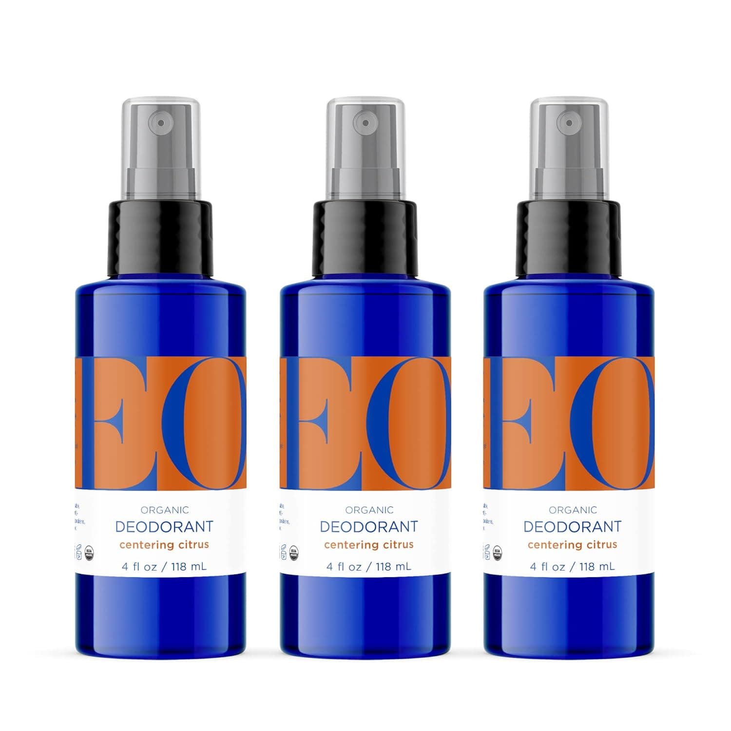 EO Organic Deodorant Spray, 4 Ounce (Pack of 3), Citrus, Organic Plant-Based, Botanical Extracts