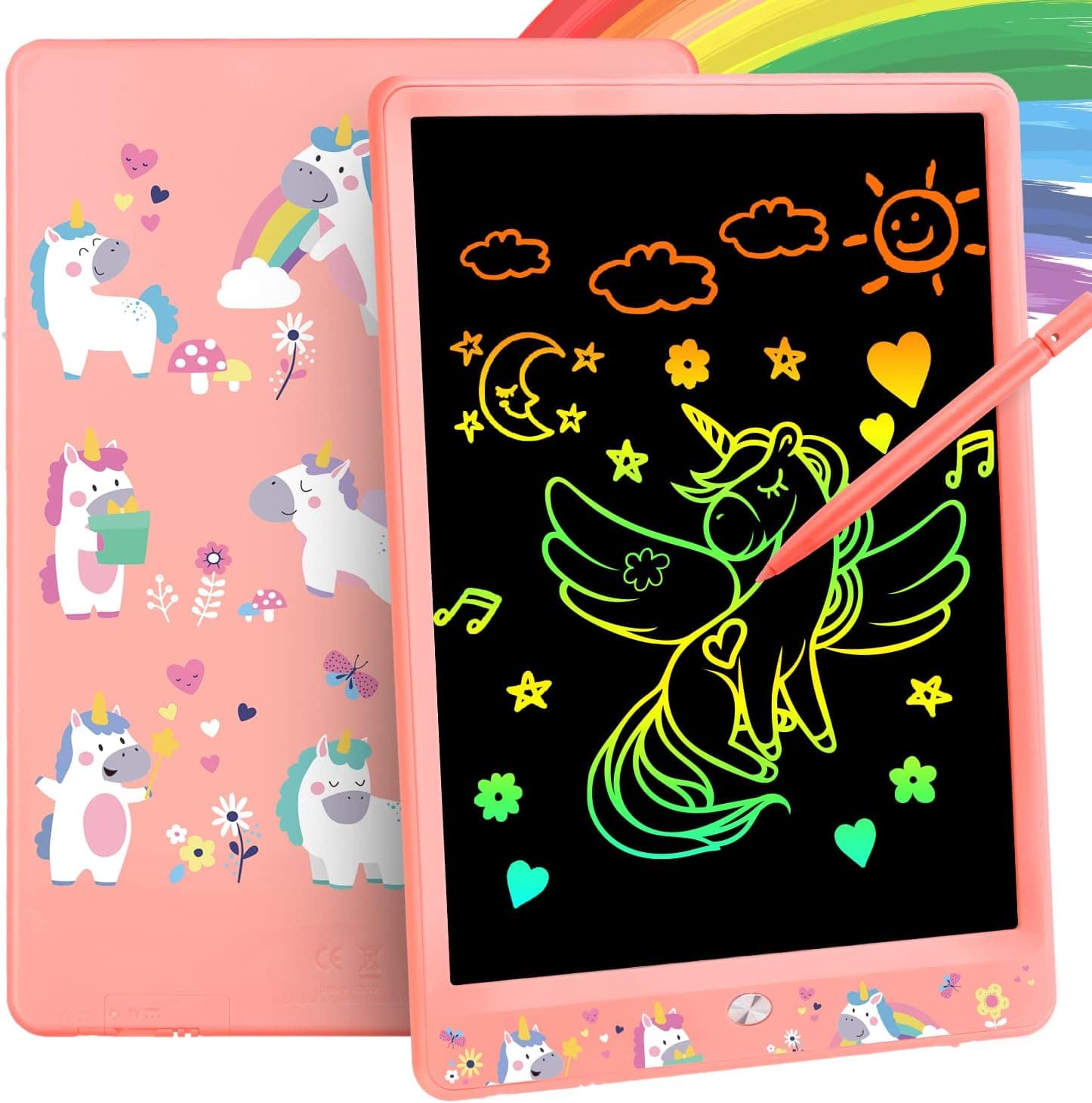 LCD Writing Tablet for Kids, 10.5 Inch Drawing Tablet Doodle Board, Toddlers Colorful Electronic Drawing Pads, Educational and Learning Boys Girls Toys for 3 4 5 6 7 8 9 10 Years Old Kids (Pink)