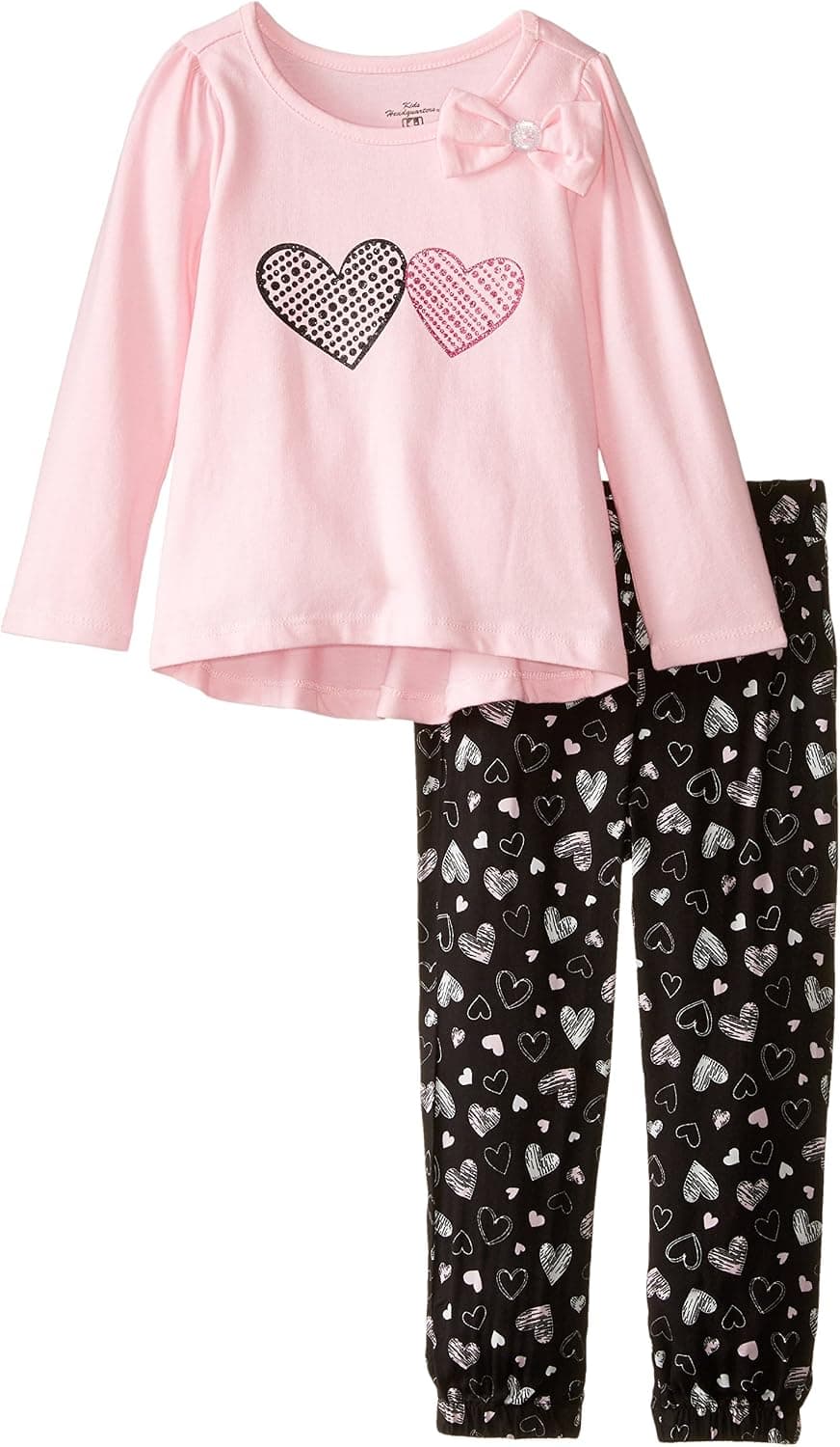 Kids Headquarters Girls' Light Pink Tunic with Printed Leggings