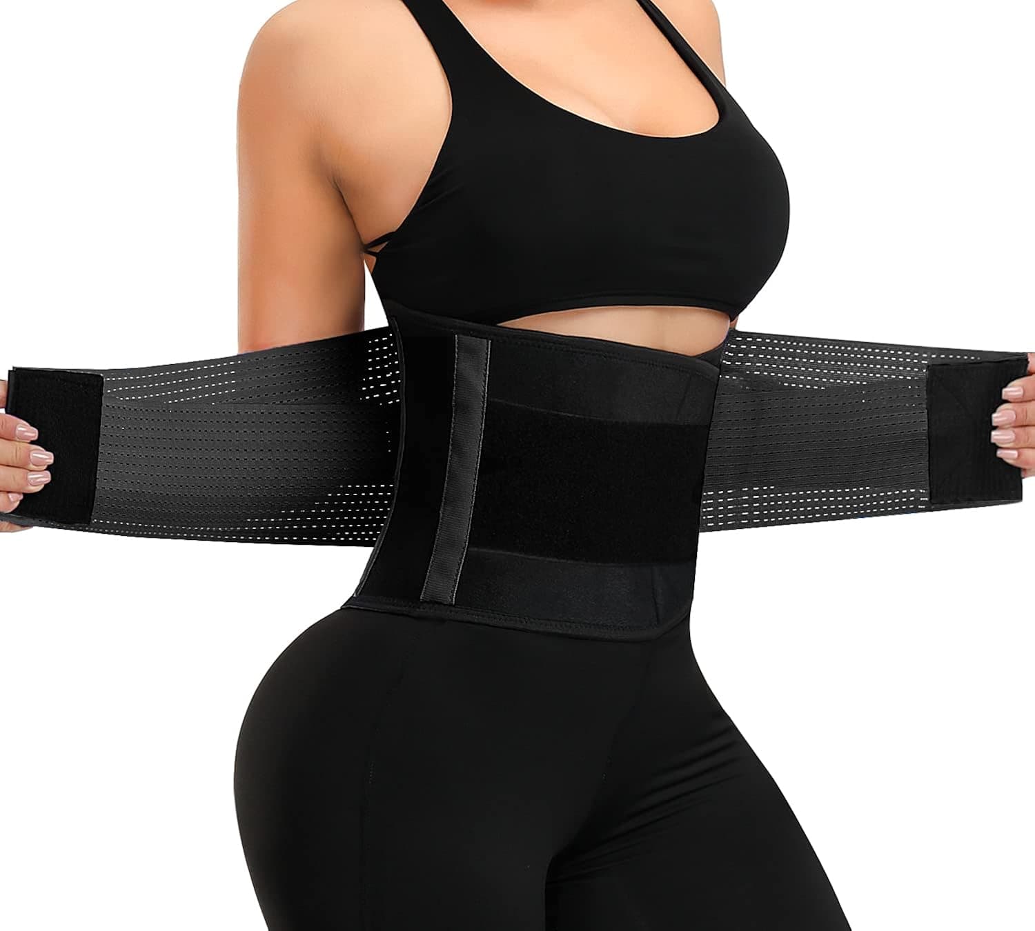 VITOMOR Waist Trainer Belt for Women Waist Cincher Trimmer Toning Belt Weight Loss Workout Fitness Back Support Belts B-black