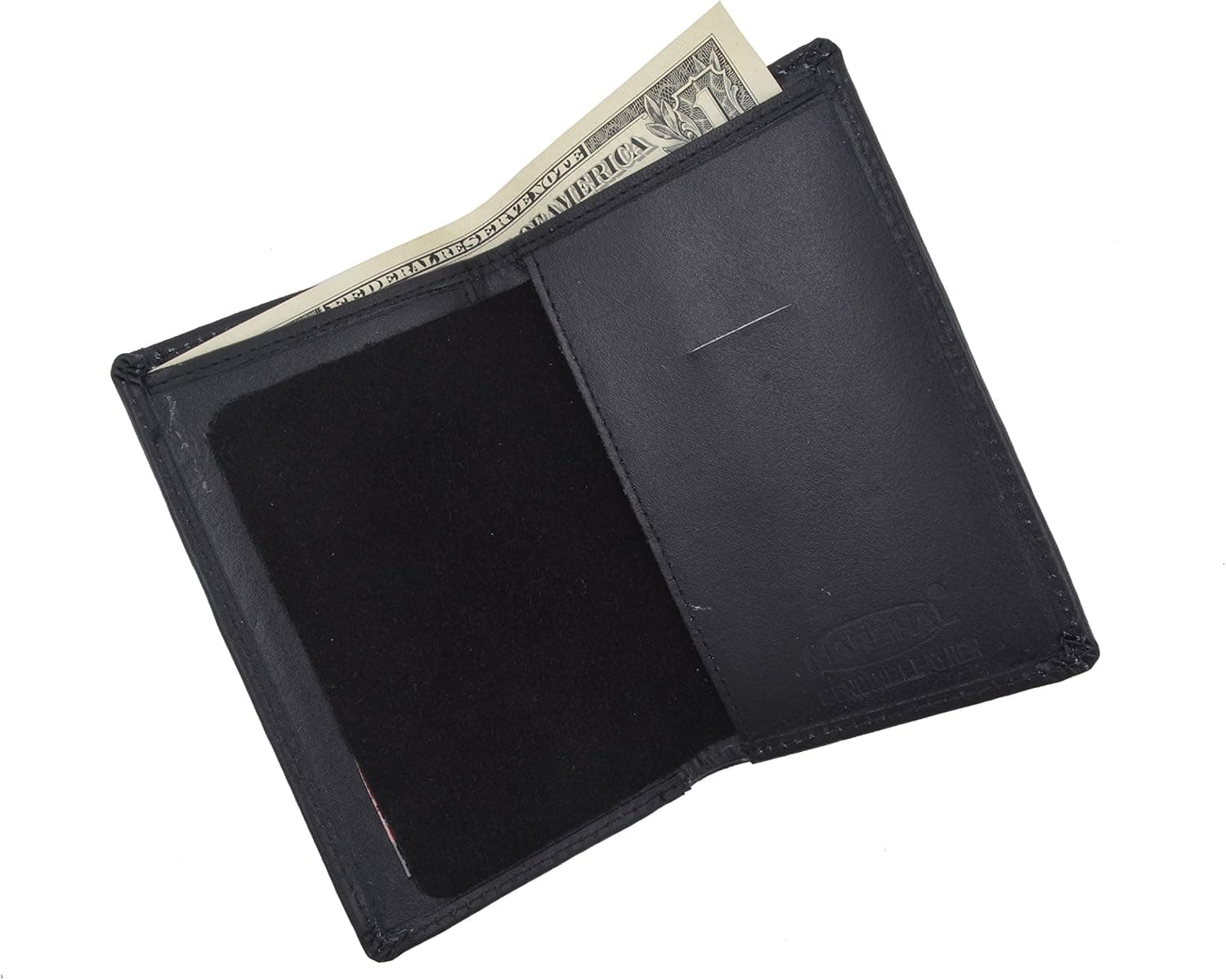 Marshal® Genuine Leather Slim Bifold ID Money Badge Holder Wallet