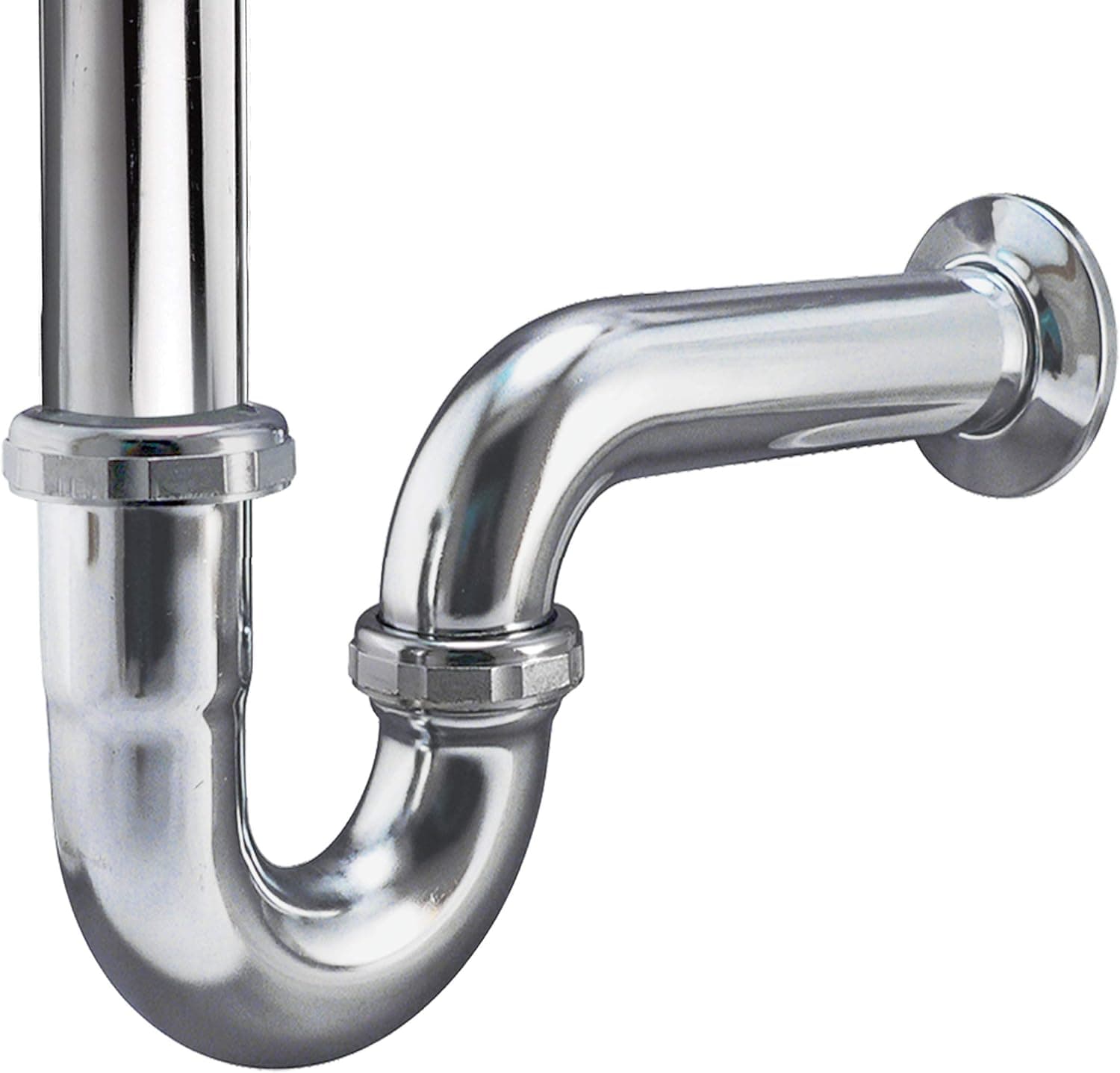 Plumb Pak 10487K 22-Gauge Sink Trap J-Bend with Captured Nut, 1-1/4-Inch by 1-1/4-Inch, Chrome