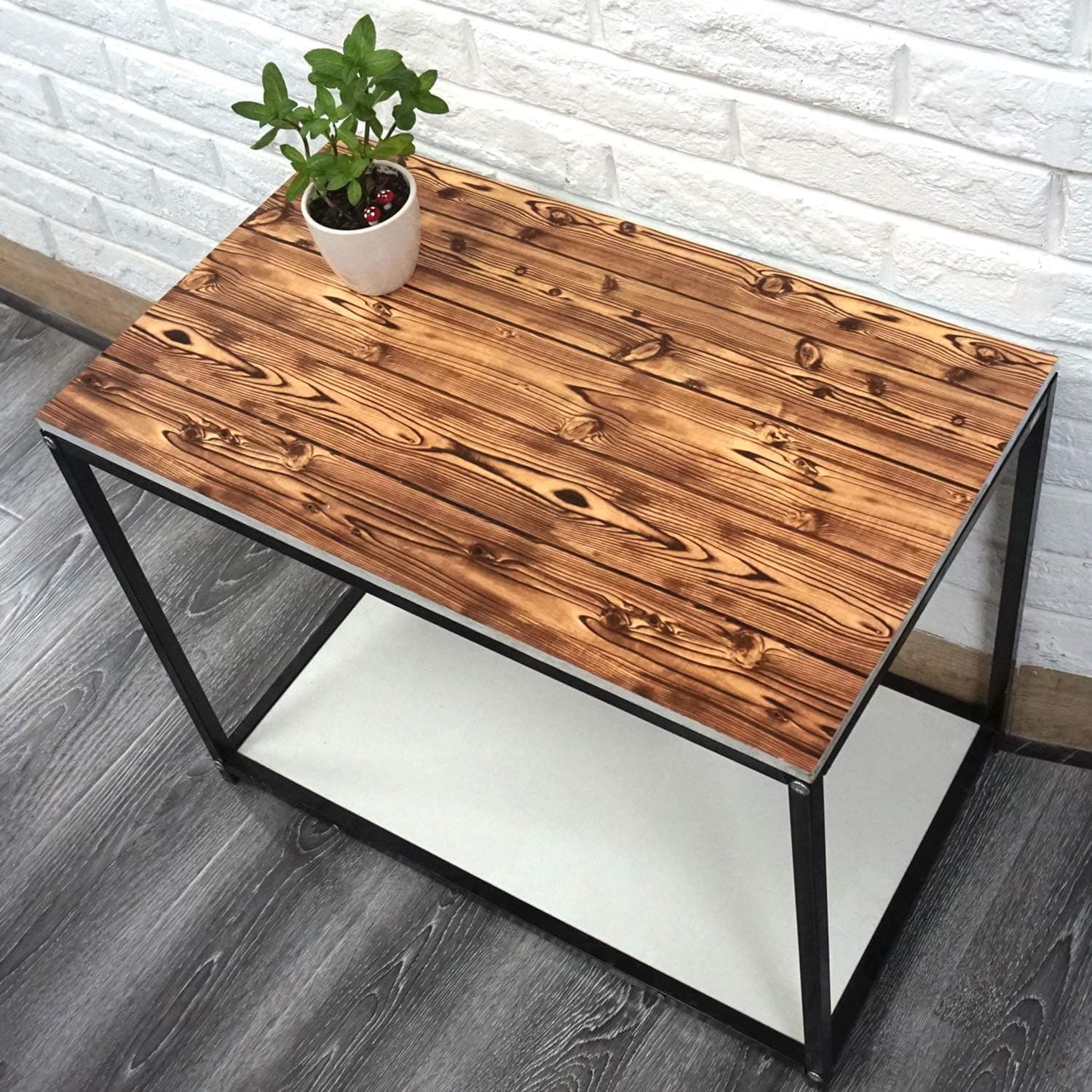 Dimoon 197"x17.7" Wood Contact Paper Brown Thicken Yellow Wood Wallpaper Peel and Stick Brown Reclaimed Wood Plank Wood Wallpaper Removable Rustic Wood Grain Self Adhesive Vintage Wood Vinyl Faux Roll
