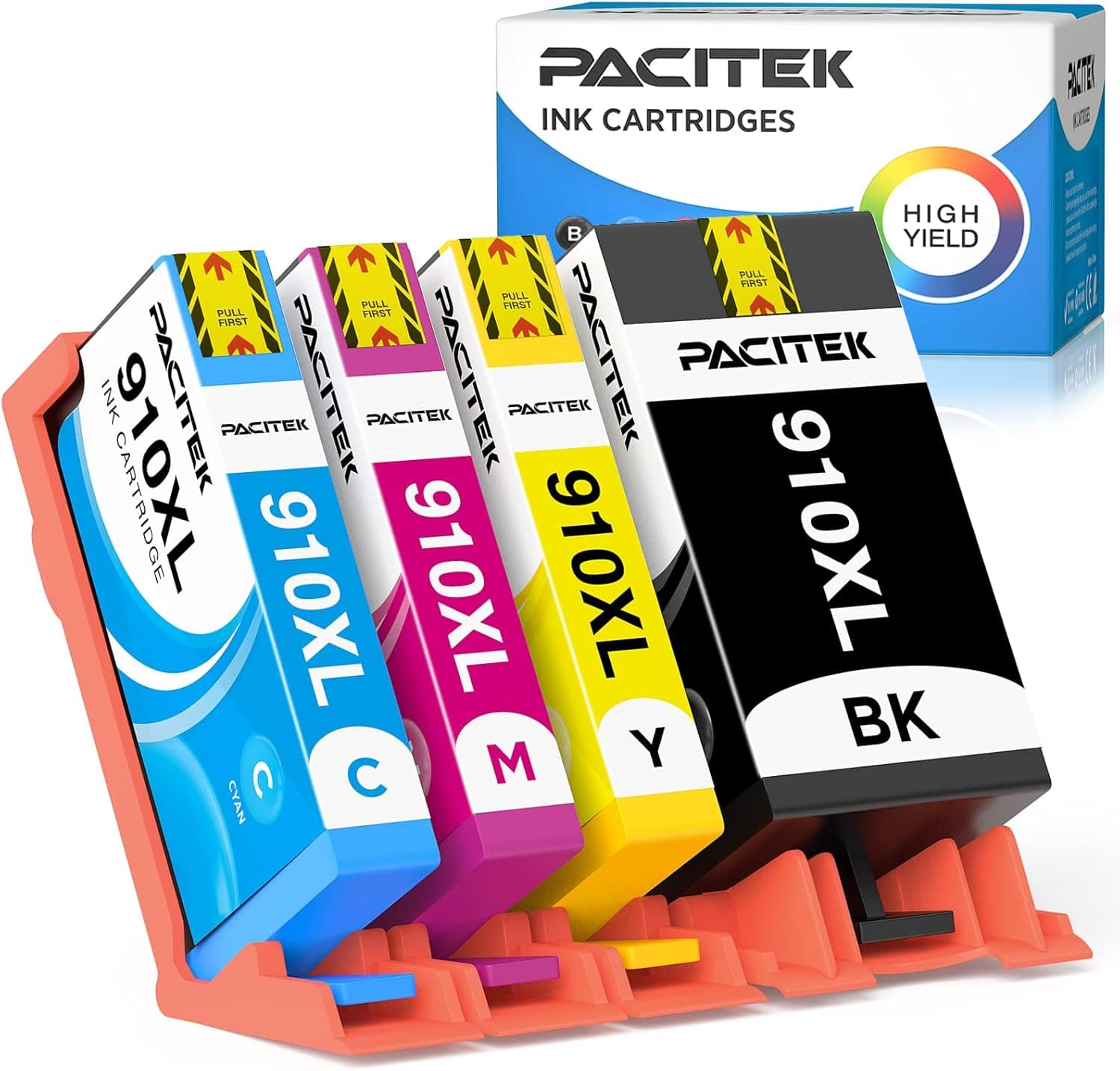 PACITEK 910XL Remanufactured Ink Cartridge Replacement for HP 910 XL Ink Cartridges Combo Pack Compatible with OfficeJet 8025e 8035e 8025 8035 8028 8022 8020 Printer, 4 Pack