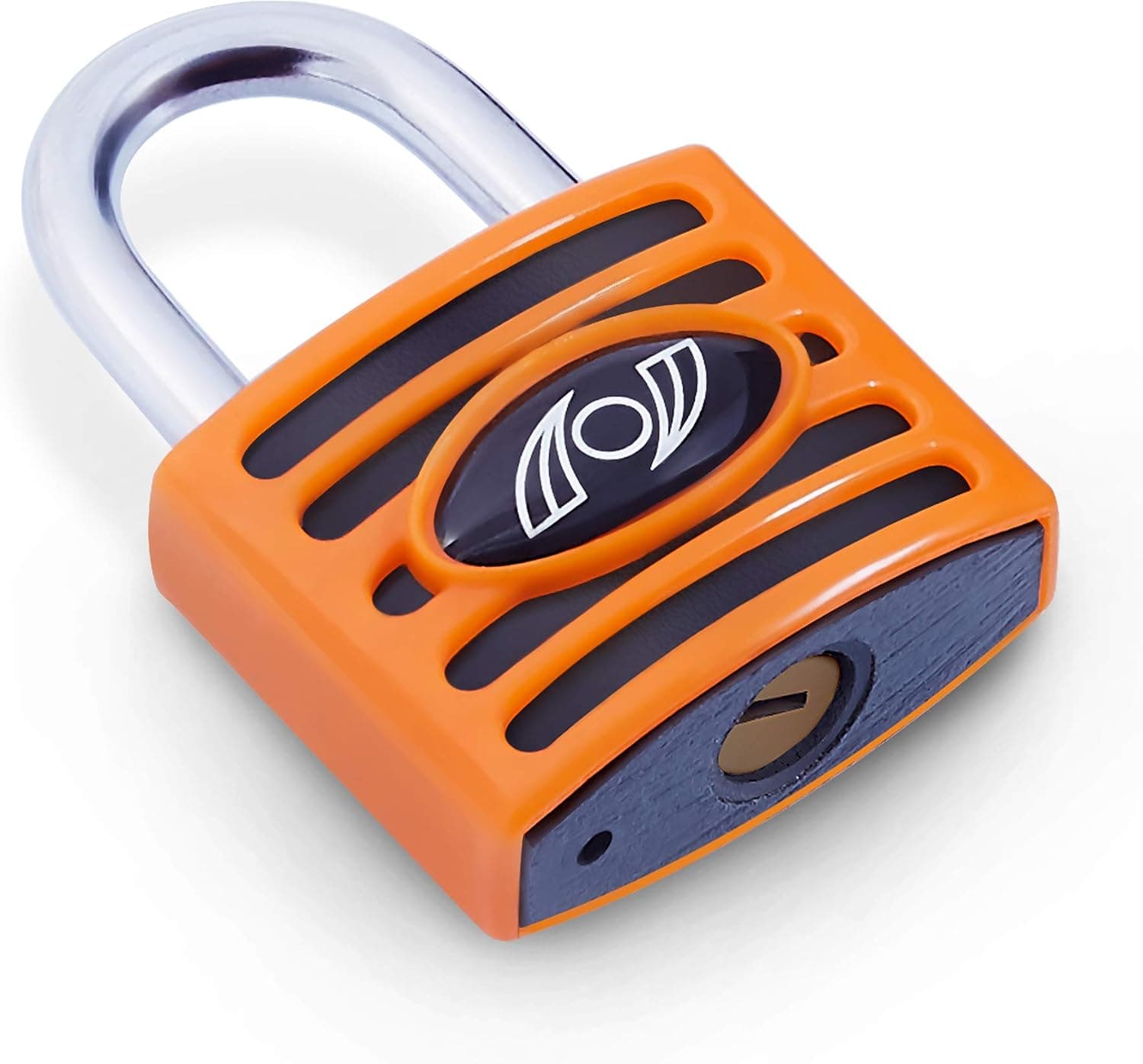 Padlock with 3 Keys (Heavy Duty Security) 1.38 in. (35mm) ABS Covered Steel Lock-Orange