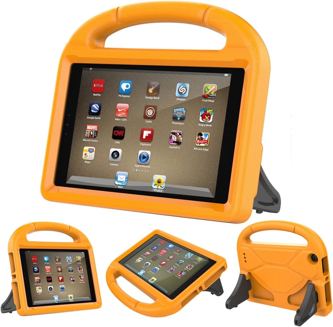 Gogoing Fire 7 2017 Case,[Light Weight] [Shockproof] Kids Children Cover Case with Carrying Handle Stand For Amazon Fire 7 Tablet (Fit"2015 Release/2017 Release")(ORANGE)
