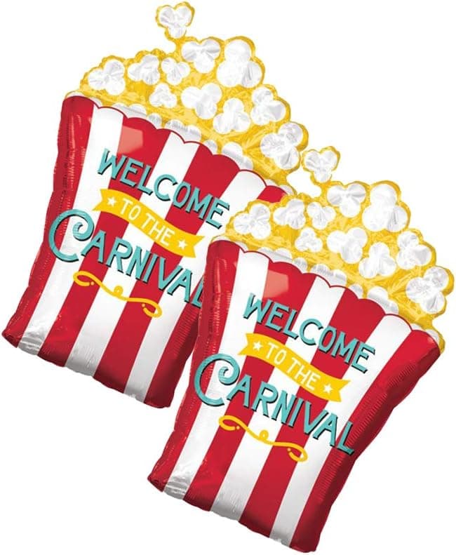 Set of 2 Welcome To The Carnival Popcorn 29" Foil Party Balloons by Anagram