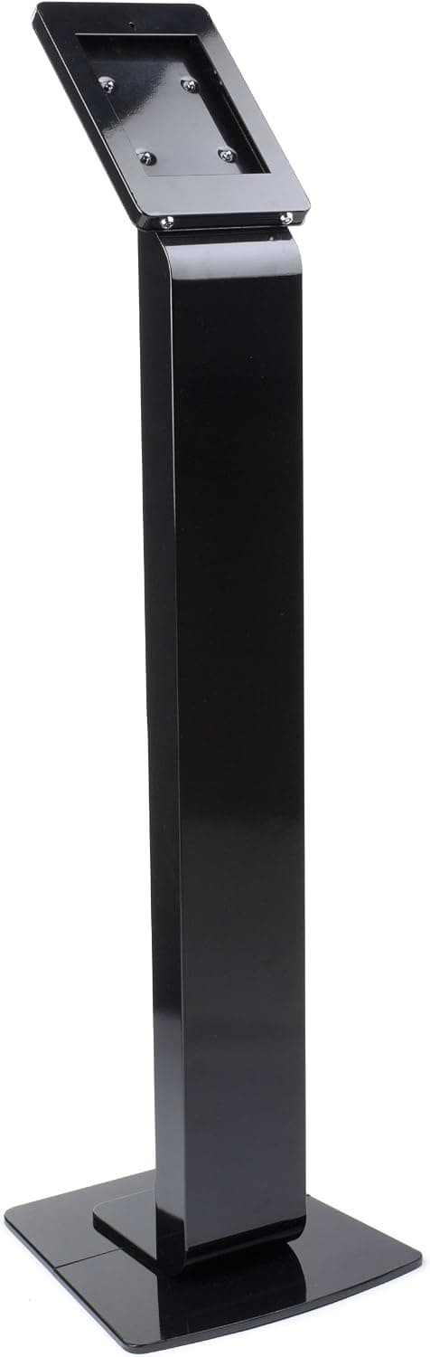 Displays2go 54.25-Inch Tall Floor Stand Podium for iPad 2, Hinged Enclosure with Double Locks - Black Aluminum (IPADSTNBK1)