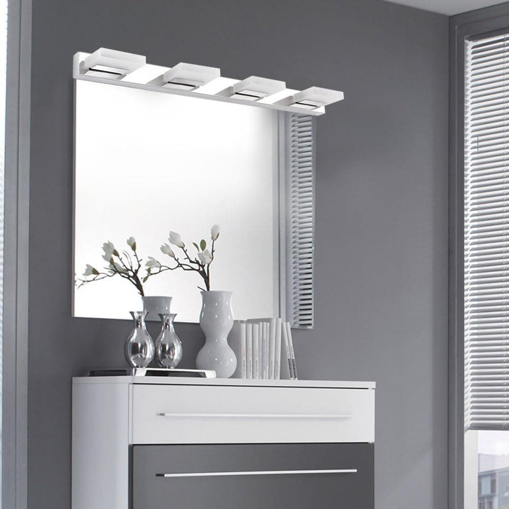 comeonlight Bathroom Vanity light, 360°Rotation LED Wall Lamp, Cabinet Mirror Light, 6000K White 12W(4-light Acrylic)