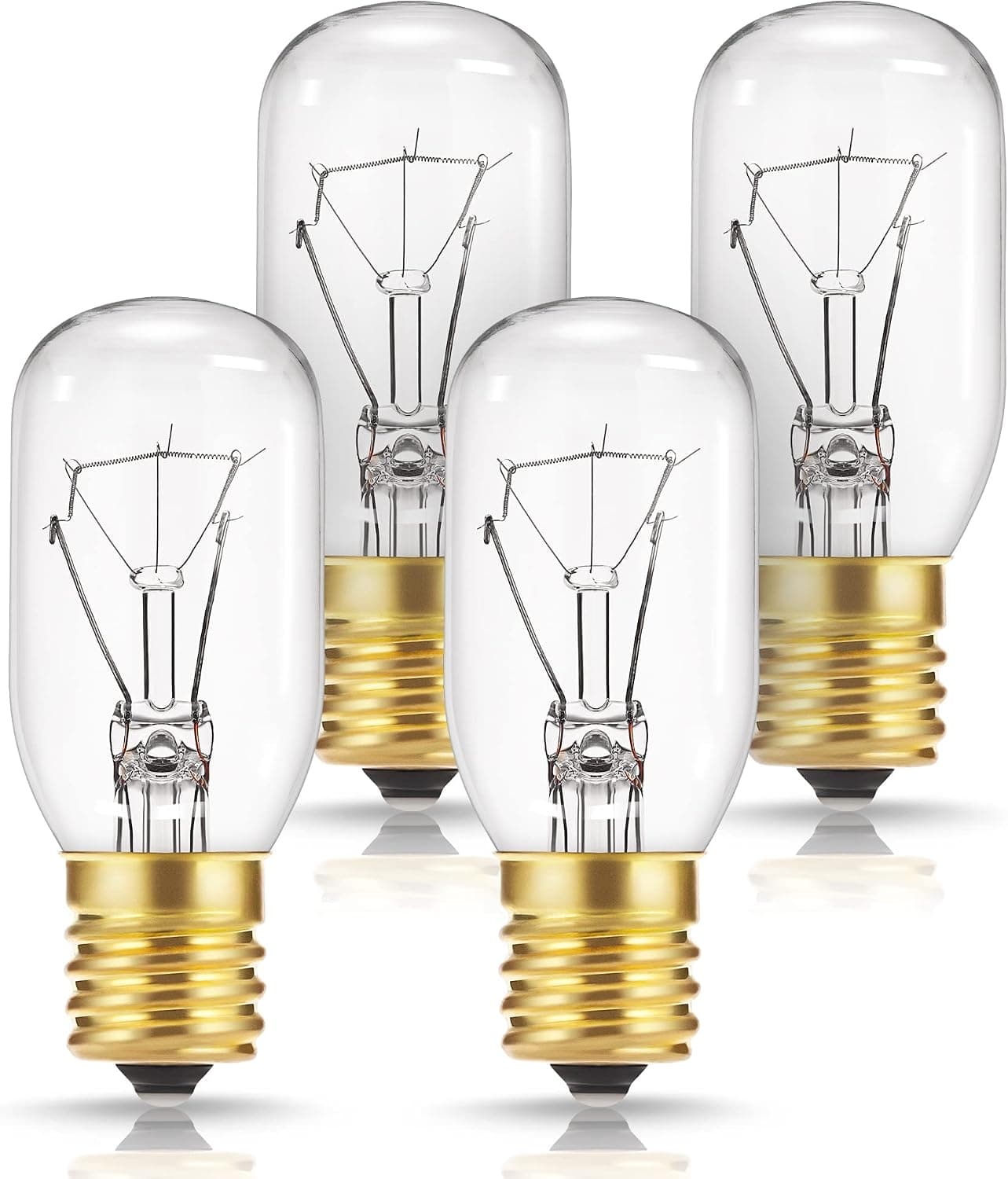 DORESshop 40 Watt Appliance Light Bulb, 4Pack T8 Tubular Incandescent Light Bulbs, Microwave Oven Replacement Bulb, E17 Indicator Intermediate Base, Dimmable, Warm Whte Glow
