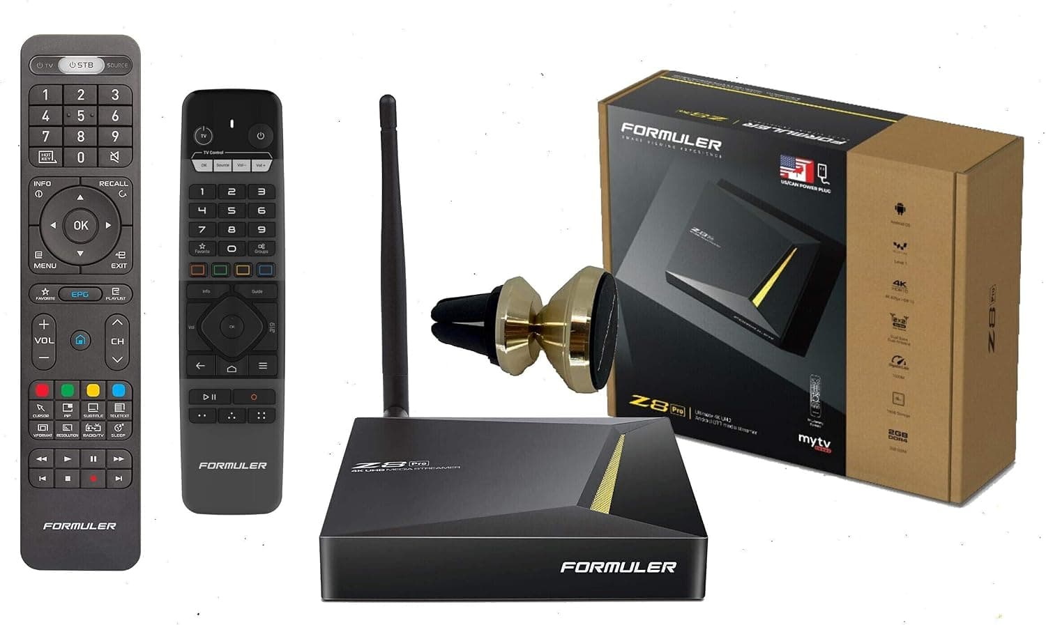 Formuler Z8 Pro 5G + IR Remote Control + Extra Premium Control Remote + Extra Magnetic Phone Car Mount Formuler Z8 Pro 5G + IR Remote Control + Extra Premium Control Remote + Extra Magnetic Phone Car Mount