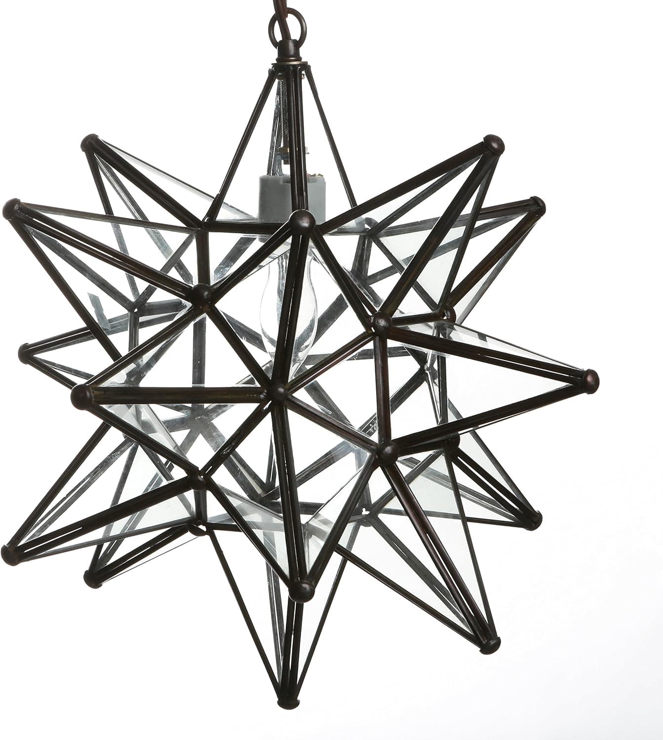 15 Inch Glass Star Light - Clear