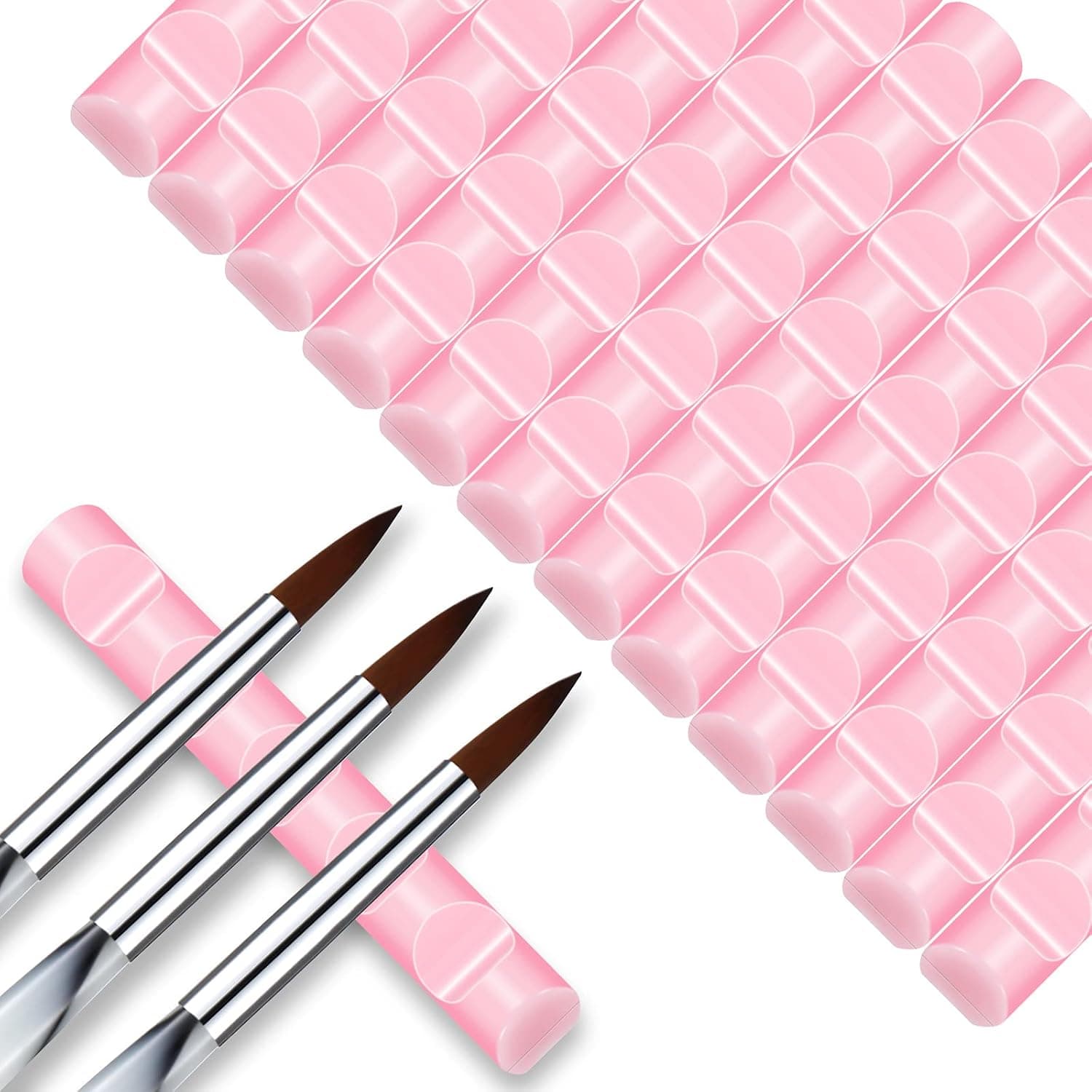 12 Pieces Nail Pen Holders Makeup Brush Organizer Nail Brush Holder Stand Acrylic Nail Painting Pen Brush Stand for Manicure Supplies Accessories Art Crafts Painting Brush (Pink)