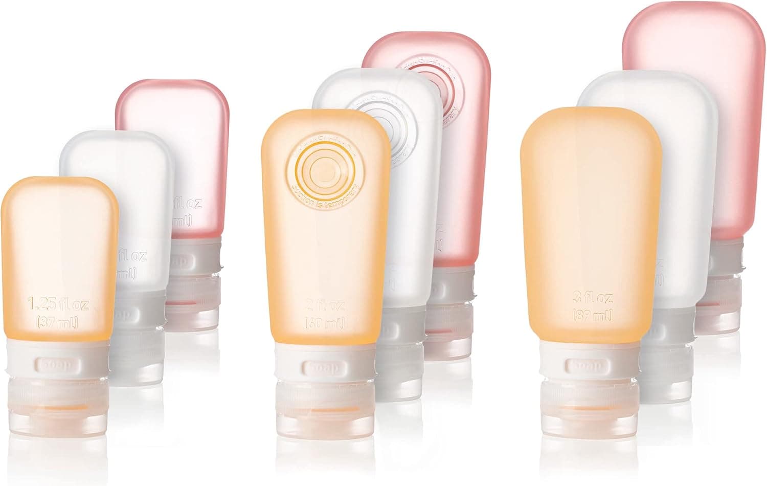 humangear GoToob Refillable Silicone Travel Size Bottles with Locking Cap for Women, 3pks