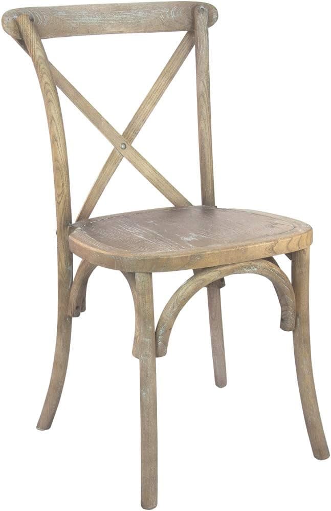 Flash Furniture 2-pack Advantage Medium Natural With White Grain X-Back Chair