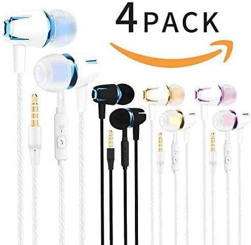 S9 12 in Ear Headphones, Wired in- Stereo Bass Headphones with Mic (Blue Rose red Black Gold + Blue X4)
