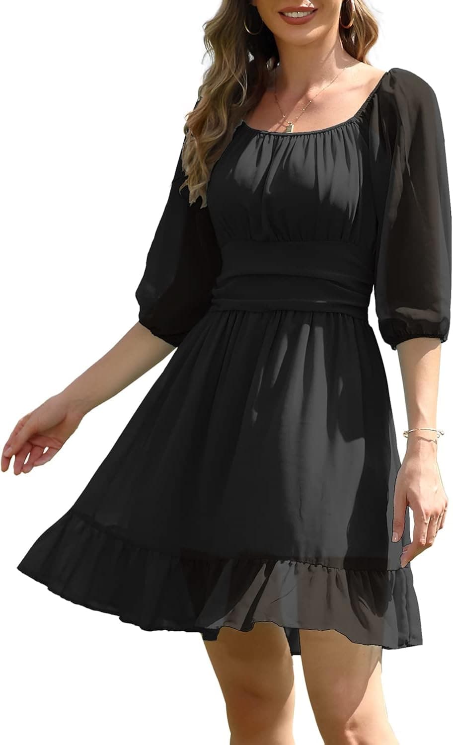 I2CRAZY Women's Summer Casual Maxi Dresses Beach Cover Up Loose Empire Waist Long Dresses with Pocket