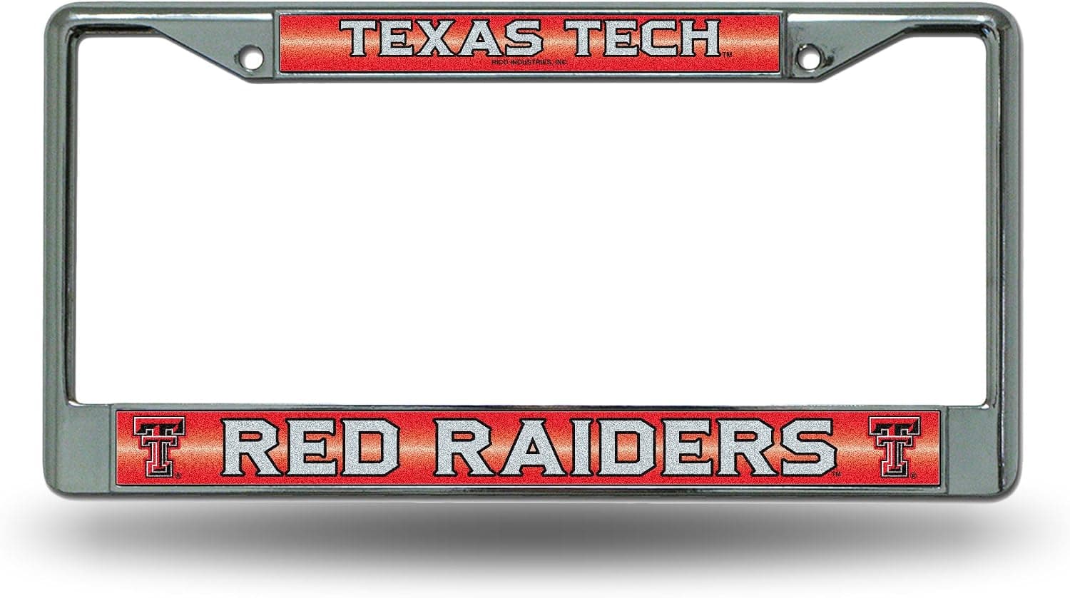 Rico Industries NCAA Fan Shop Bling Chrome License Plate Frame with Glitter Accent
