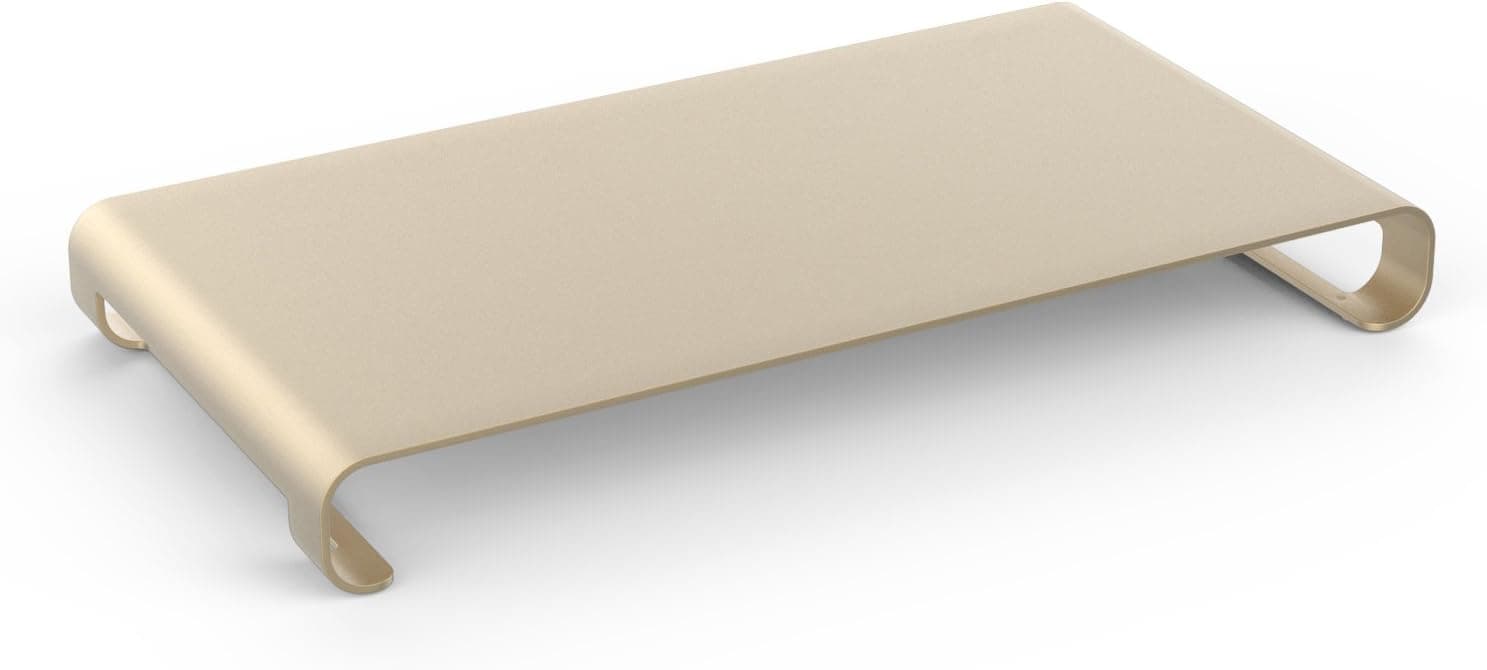MoKo Monitor Stand, Universal Aluminium Steady Monitor/Laptop/iMac/MacBook/PC Stand, with Keyboard Storage, Gold