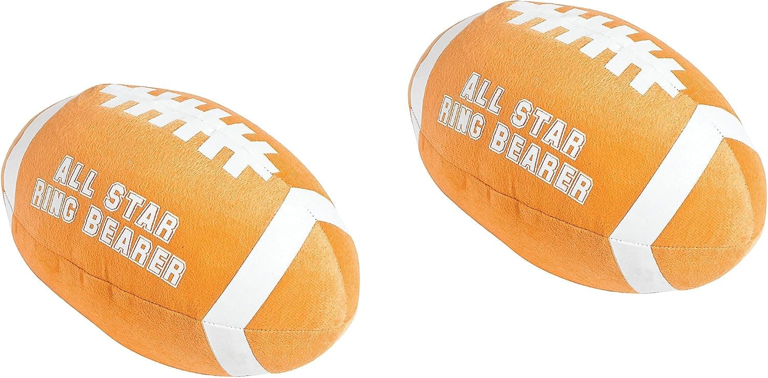 Fun Express Set of 2 Plush All Star Ring Bearer Football
