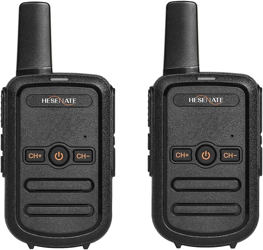HESENATE HT-U323 Walkie Talkie UHF 16-Chanels Rechargeable Two Way Radio Hands Free Mini Portable Transceiver Radio for Adults Kids (2-Pack)