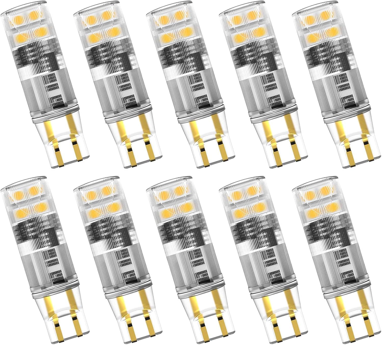 noobibaba T5 Wedge Base LED Bulb 12V, T5 T10 Wedge Base LED Bulbs 12V Low Voltage Landscape, 1.5 Watt Replace 7W 11W Incandecent Bulb 2700K Warm White Color for Path Light RV Camper Lights 10-Count