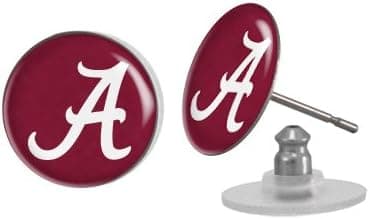 University Of Alabama Crimson Tide Stud Post Domed Earrings with NCAA College Sports Team Logo