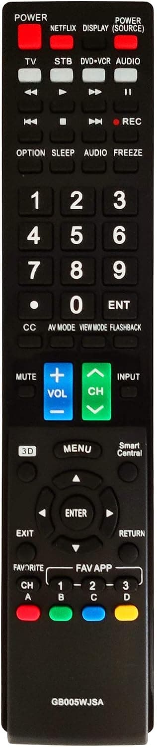 INTECHING GA935WJSA TV Remote Control for Sharp LC-60LE632U, 60LE633U, 60LE830U, 60LE831U, 60LE832U, 70LE632U, 70LE633U, 70LE732U, 70LE733U, 70LE734U, 80LE632U