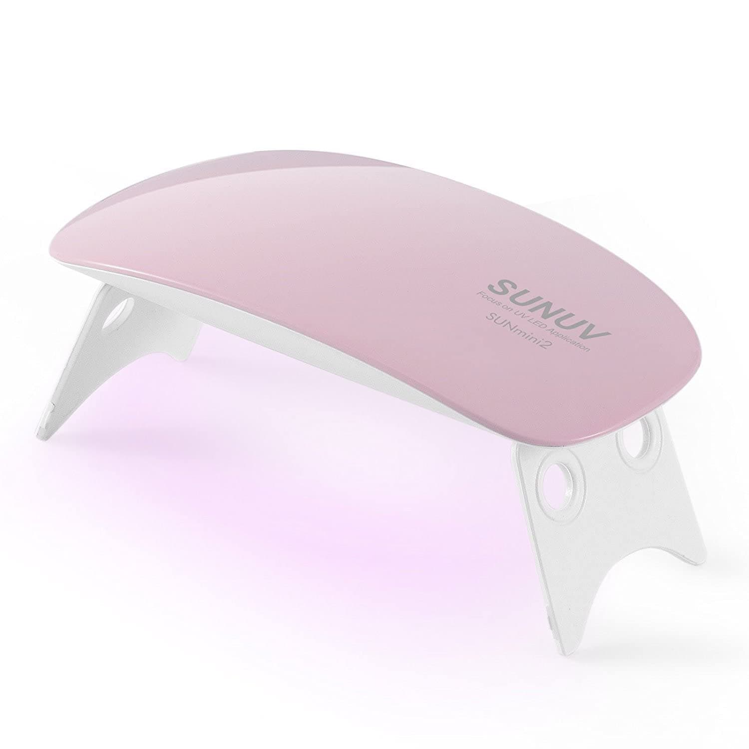 SUNUV SUNmini 6W LED UV Nail Dryer Curing Lamp Light Portable for Gel Based Polishes Manicure/Pedicure 2 Timing Setting 45s/60s (Pink)